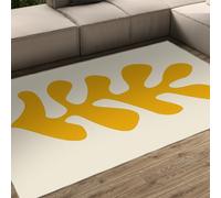 UERWOWELL Tapis Minimaliste 100x150cm célèbre Peinture Jaune Corail imprimé Tapis de Sol à Poils Ras pour Salle à Manger Chambre d’Enfant dortoir antidérapant Lavable