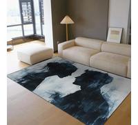 UERWOWELL Tapis Modern Love Silhouette 160x200cm Motif de Couple dégradé Bleu Moquette à Poils Bas Romantique Saint-Valentin Salon Chambre Art du Sol