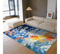 UERWOWELL Tapis rectangulaires Aquarelle Art Plante Feuilles Imprimer Tapis à Poils Ras pour Salon terrasse dortoir Coin Lecture Lavable antidérapant 120x180cm