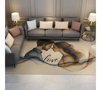 UERWOWELL Tapis romantiques de Chambre d’Amour 120x180cm Couple en Art de Trait élégant partageant avec Un Motif de Rubans fluides Moquette Fine décoration Minimaliste Moderne