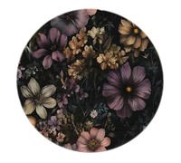 UERWOWELL Tapis Ronds Vintage pour Chambre Dark Academia Salon antidérapant Tapis de Sol intérieur Tapis botanique Tapis Floraux pour la Maison Décoration de l’Appartement 180cm