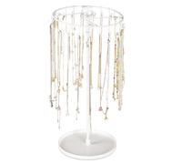 UESDU Présentoir à Bijoux, Porte Bijoux Rotatif, Presentoir Boucle d'oreille avec Plateau et 23 Crochets Presentoir pour Collier, Bracelets, Boucles d’Oreilles, Bagues