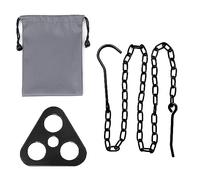 UESDU Trépied de camping pour cuisine, trépied portable pour feu de camp, en acier inoxydable, cadre triangulaire, support pour feu de camp suspendu pour un rangement facile