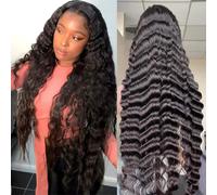 Uesoels 30 pouces dentelle perruques avant cheveux humains 13x4 perruque sans glu sans glue lche perruques avant de la dentelle de lace