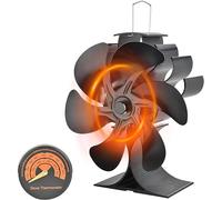 UEsvathr Ventilateur Poele à Bois,Ventilateur à Charbon de 6 Feuilles, économe en énergie et silencieux, Convient aux poêles à bois, cheminées et cheminées