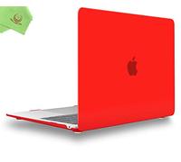 UESWILL Compatible avec MacBook Air 13" 2021, 2020, 2019, 2018, modèle A2337 (M1) A2179 A1932 avec écran Retina Touch ID - coque de protection rigide mate - rouge