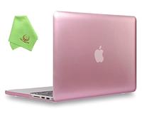 Ueswill Coque rigide pour MacBook lisse doux au toucher Mat givré + chiffon de nettoyage en microfibre MacBook Pro 15" with Retina Display rose gold