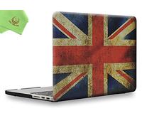 Ueswill Coque rigide pour MacBook lisse doux au toucher Mat givré + chiffon de nettoyage en microfibre MacBook Pro 15" with Retina Display Pattern-UK Flag