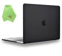 Ueswill Coque rigide pour MacBook lisse doux au toucher Mat givré + chiffon de nettoyage en microfibre 2016 Macbook Pro 15" (Touch Bar) noir