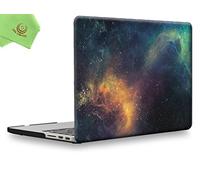 Ueswill Coque rigide pour MacBook lisse doux au toucher Mat givré + chiffon de nettoyage en microfibre MacBook Pro 15" with Retina Display Pattern-Nebula/Green