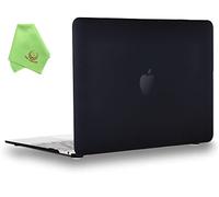 Ueswill Coque rigide pour MacBook lisse doux au toucher Mat givré + chiffon de nettoyage en microfibre MacBook 12" noir