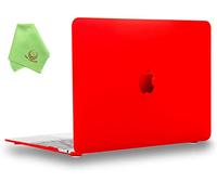 Ueswill Coque rigide pour MacBook lisse doux au toucher Mat givré + chiffon de nettoyage en microfibre MacBook 12" Red