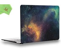 Ueswill Coque rigide pour MacBook lisse doux au toucher Mat givré + chiffon de nettoyage en microfibre MacBook 12" Pattern-Nebula/Green