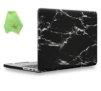 Ueswill Coque rigide pour MacBook lisse doux au toucher Mat givré + chiffon de nettoyage en microfibre MacBook Pro 13" with Retina Display Pattern-Marble Black/ White