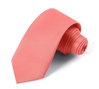 UETLRO Cravates noires pour hommes - Couleur unie - 8 cm - Coffret cadeau, corail, Medium