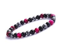 UEUC Bracelet Triple Protection Oeil de Tigre, Perles en hématite et Obsidienne Noire de