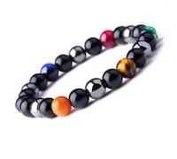 UEUC Bracelet Triple Protection Oeil de Tigre, Perles en hématite et Obsidienne Noire de (34)