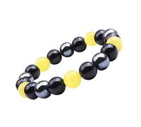 UEUC Bracelet Triple Protection Oeil de Tigre, Perles en hématite et Obsidienne Noire de(#35)