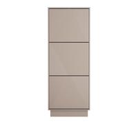 UEV Armoire à Chaussures avec 3 Abattants, Meuble à Chaussures, Étagère Réglables et Amovibles, Surface Motif Spécial Gravure, Système Anti-Basculement, 50 x 24 x 131cm, Cachemire
