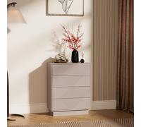 UEV Commode à 4 Tiroirs 60cm, Meuble Rangement avec Touche Soyeuse, Surface Motif Unique Gravure, Grand Espace Rangement, Style Scandinave Elégant, pour Chambre, Salon, 60x33,5x77,5cm, Cachemire