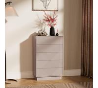 UEV Commode à 5 Tiroirs 60cm, Meuble Rangement avec Touche Soyeuse, Surface Motif Unique Gravure, Grand Espace Rangement, Style Scandinave Elégant, pour Chambre, Salon, 60x33,5x94cm, Cachemire