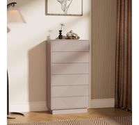 UEV Commode à 6 Tiroirs 60cm, Meuble Rangement avec Touche Soyeuse, Surface Motif Unique Gravure, Grand Espace Rangement, Style Scandinave Elégant, pour Chambre, Salon, 60x33,5x111cm, Cachemire