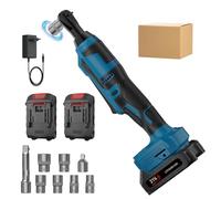 UEXEDO 3/8 liquet Électrique, 250 Nm 21V Max, Jeu De Clés À Cliquet Sans Fil, Deux Batteries De 1500 Mah, Avec Adaptateur 1/4", Tige D'extension Et 6 Douilles, Pour L'entretien Automobile