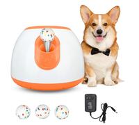 UEXEDO Lance-Balle Automatique pour Chien, Distance Réglable - Jouet d‘Intérieur/Extérieur avec Alimentation Secteur ou Piles - pour Tous Les Chiens, Gardez Votre Chien Actif et Amusé (Orange)