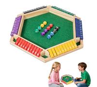 UEXEDO Shut The Box 4 Joueurs, Jeu De Dés Jeu De Societe en Bois Classique avec 8 Dés Jeux De Table en Bois Jouet De Rassemblement De La Famille, pour Salle De Classe Maison Fête Ou Pub, Multicolore