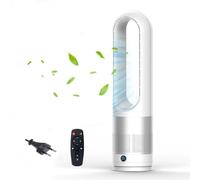 UEXEDO Ventilateur Colonne Sans Pale,56cm ventilateur colonne silencieux,Oscillation 60°,Télécommande Minuterie 8H,Vitesse 4000-5600rpm,Ventilateur Tour Sans Lame pour Chambre & Bureau (Argenté)