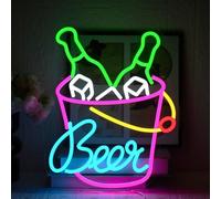 UExnkj-Y Beer Enseignes au Néon Panneau Néon Bière Néon de Baril de Bière Led Neon Bar Sign pour la Maison, Bar, Chariot, Restaurant, Homme, Cave, Café, Bistro, Club, Décoration de Fête