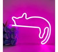 UExnkj-Y Chat Neon Enseigne Chat Néon Led Neon Animaux Néon Rose Enseigne au Néon Alimenté par USB ou Batterie pour Magasin Chambre Bar Fête Décoration Murale Cadeaux de Vacances