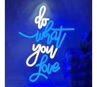 UExnkj-Y Do What You Love Neon Sign Lettre Enseigne Lumineuse au Néon Bleu Blanc Enseigne Neon Décoration Néon Lumières USB LED Néon Signes pour Chambre à Coucher Bar Fête D'anniversaire Cadeau