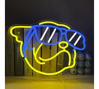 UExnkj-Y Dog Enseigne au Néon Decor Cool Neon Jaune Bleu Blanc Enseigne Néon LED Animaux Néon USB Alimenté Enseigne au Néon pour Chambre Restaurant Bar Club Décor