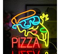 UExnkj-Y Enseigne au Néon Pizza Panneau Néon LED Coloré Pizza Neon Sign Dimmable Alimenté par USB Néon Lettres pour Pizza Shop Chambre Restaurant Cuisine Maison Décoration de Fête