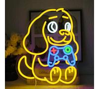 UExnkj-Y Jeu Chien Enseignes au Néon Gamepad Neon Panneau Néon Gaming Led Chien Neon USB Decor Gaming Cool Néon pour Chambre Salle de Jeux Bar Enfants Cadeau Décoration de Fête