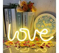 UExnkj-Y Love Neon Light Signes Blanc Chaud Panneau Néon Enseigne Lumineuse LED Néon Alimenté par USB ou Batterie pour Fête de Mariage Salle Enfants Salon Maison Bar Pub Hôtel Plage Récréatif