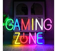 UExnkj-Y Panneau Neon Gaming Zone Panneau Néon Led Coloré Enseignes de Jeu au Néon Gamer Led Néon pour Chambre Salle de Jeux Bar Enfants Cadeau Décoration de Fête