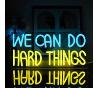 UExnkj-Y We Can Do Hard Things Enseignes au Néon Panneau Néon Lettre USB pour Salle de Classe, Chambre à Coucher, Bureau, Salle de Classe, Bibliothèque, Club de Lecture, Café