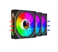 UF-1 PRISM 4 PRO ventilateur de châssis d'ordinateur 12 cm ARGB 4 broches PWM ventilateur de refroidissement silencieux 12 V grand Volume d'air 45.2CFM/600-1500 tr/min(Black REGULAR 3PC)