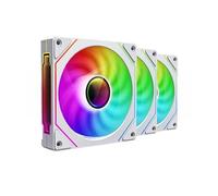 UF-1 PRISM 4 PRO ventilateur de châssis d'ordinateur 12 cm ARGB 4 broches PWM ventilateur de refroidissement silencieux 12 V grand Volume d'air 45.2CFM/600-1500 tr/min(White REVERSED 3PC)