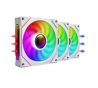 UF-1 PRISM 4 PRO ventilateur de châssis d'ordinateur 12 cm ARGB 4 broches PWM ventilateur de refroidissement silencieux 12 V grand Volume d'air 45.2CFM/600-1500 tr/min(White REGULAR 3PC)