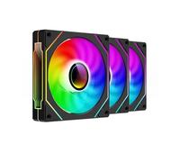 UF-1 PRISM 4 PRO ventilateur de châssis d'ordinateur 12 cm ARGB 4 broches PWM ventilateur de refroidissement silencieux 12 V grand Volume d'air 45.2CFM/600-1500 tr/min(Black REVERSED 3PC)