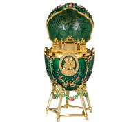 Œuf à la Fabergé boîte à bijoux Palais Alexandre 14 cm, vert
