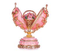 Œuf à la Fabergé Fleurs de printemps avec panier 8,5 cm, rose