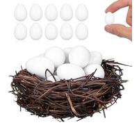 Œuf Artificiel en Plastique Solide pour Perroquets, 30 Pièces, Blanc | Usage en Nichoir et Incubation, Aide à L’élevage, pour Inséparables et Propriétaires D’oiseaux