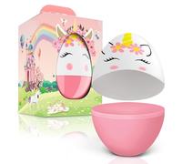 Œuf cadeau licorne à remplir et à étiqueter - Boîte cadeau personnalisée avec autocollants A à Z - Idée cadeau DIY pour enfants, filles, anniversaire, Pâques, rentrée des classes et Noël