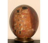 Œuf d'autruche décoré avec motif « Baiser di G. Klimt »
