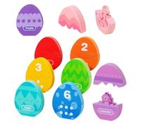 Œuf de Dinosaure Jeu,Jeu d'Association en Bois Chiffres 3D Œuf Dinosaure - Trieur de Formes Sensoriel pour - Pour Salle De Classe Maternelle École Préscolaire Élémentaire Fêtes Activités Noël Loisirs