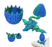 Œuf de dragon 3D imprimé en 3D, dragon entièrement mobile dans l'œuf, figurines de collection, jouet de dragon, jouet de bureau pour enfants et adultes